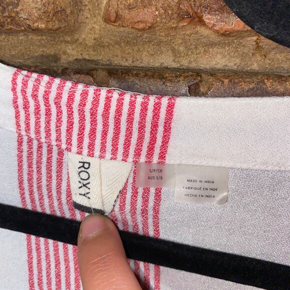 Roxy Red and White Striped Blouse - Picture 2 of 3